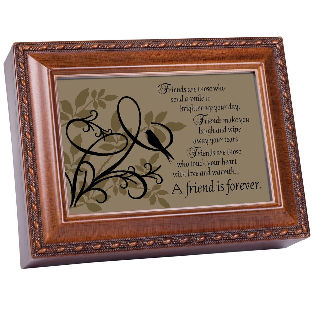 5710 A Friend is Forever Woodgrain Music Box/Rope Trim Box Plays That's